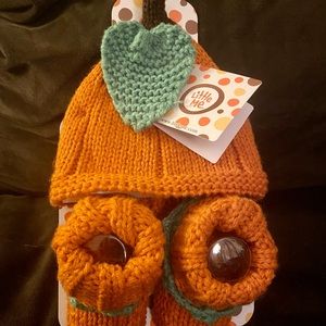 Little Me pumpkin hat and booties